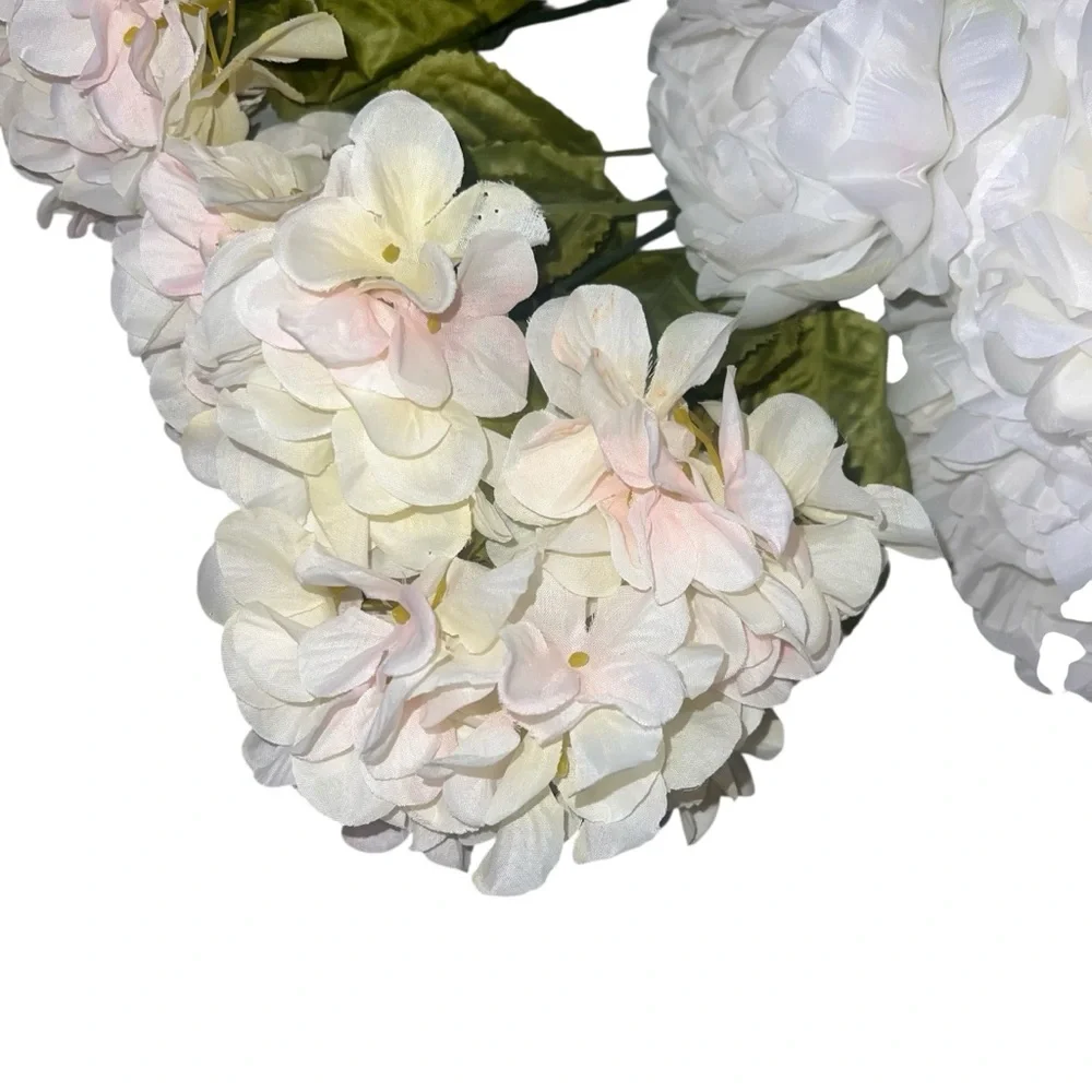 NWT Ashland White Peony & Hydrangea Bush Bundle Faux Floral Stems Wedding Bridal